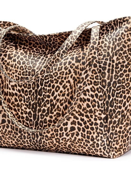 Jewelry - Large Tote Bag Vegan Leather Casual Zipper Work Bag Weekender Hobo for Women 16L
